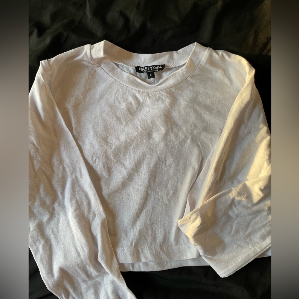 Cropped white long sleeve